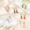 ANATTASOUL 6 Pairs 6 Colors Alloy Enamel Boots Dangle Leverback Earrings with Iron Pins EJEW-AN0004-70-7