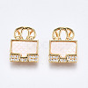 Brass Micro Pave Clear Cubic Zirconia Charms KK-Q277-023-NF-2