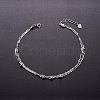 SHEGRACE Rhodium Plated 925 Sterling Silver Layered Anklets JA28A-2