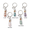 5Pcs 5 Styles Glass Wishing Bottle Pendant Keychains KEYC-JKC00717-1
