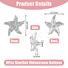 DICOSMETIC 8Pcs 1-Hole Silver Plated Alloy Rhinestone Shank Buttons BUTT-DC0001-07-2