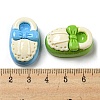 Cartoon Mini Shoes Opaque Resin Cabochons RESI-D006-01-3