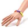 Candy Color Chunky Acrylic Curved Tube Beads Stretch Bracelet for Girl Women BJEW-JB07297-03-3
