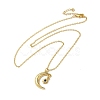 Golden Brass Crescent Moon Pendant Necklace with Rhinestone NJEW-Z015-01B-G-1