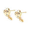 Brass Clear Cubic Zirconia Stud Earring Findings KK-B063-03G-1