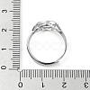 Flat Round Adjustable 925 Sterling Silver Ring Components STER-G042-10P-4