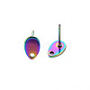 Rainbow Color 304 Stainless Steel Stud Earring Findings STAS-N098-022-5