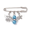 12Pcs 12 Colors Angel & Star Charms Safety Pin Brooch JEWB-BR00156-4