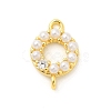 Rack Plating Brass Clear Cubic Zirconia Connector Charms KK-S396-06A-1