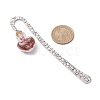 7Pcs Chakra Gemstone Chip inside Heart Glass Wishing Bottle Pendant Bookmarks AJEW-JK00312-4
