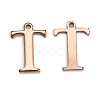 Ion Plating(IP) 304 Stainless Steel Alphabet Charms STAS-H122-T-RG-1