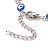Enamel Oval with Evil Eye Link Chains Bracelet BJEW-P271-04P-04-3