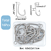 DICOSMETIC 16Pcs 201 Stainless Steel Hook Clasps STAS-DC0010-65-2