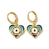 Evil Eye Real 18K Gold Plated Brass Dangle Leverback Earrings EJEW-Q797-01F-G-1