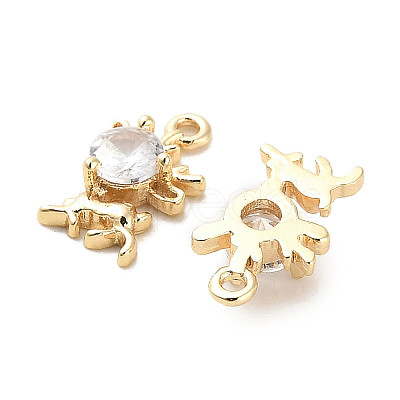 Brass Glass Charms KK-C054-20G-1