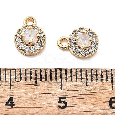 Brass Micro Pave Cubic Zirconia Charms KK-L222-001G-04-1