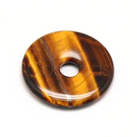 Donut/Pi Disc Natural Gemstone Pendants G-L234-30mm-05-1