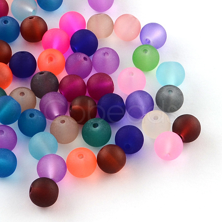 Transparent Frosted Glass Beads X-FGLA-R001-4mm-M-1