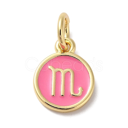 Real 18K Gold Plated Brass Enamel Charms KK-L216-001G-F04-1