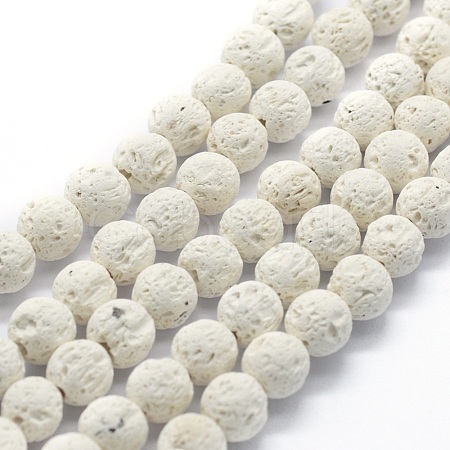 Natural Lava Rock Round Beads Strands G-E508-04-6mm-1