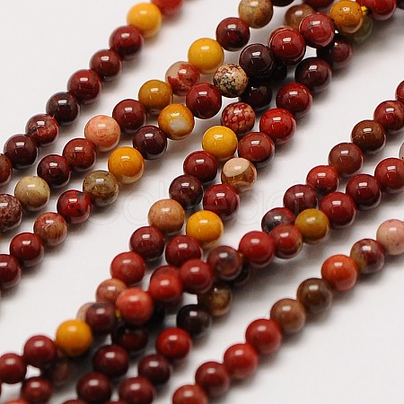 Natural Mookaite Round Bead Strands G-A130-3mm-15-1