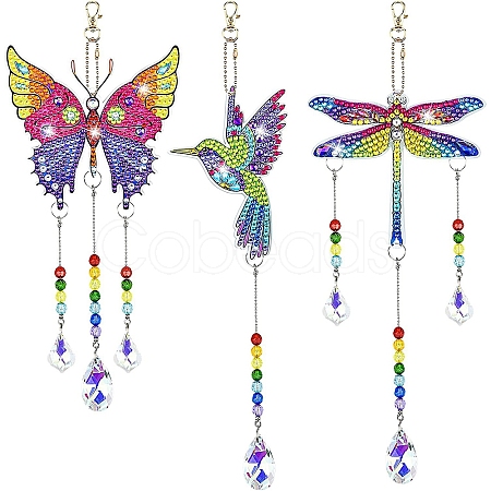 Butterfly/Humming Bird/Dragonfly DIY Diamond Painting Sun Catcher Kits WG21135-01-1