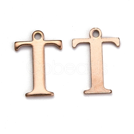 Ion Plating(IP) 304 Stainless Steel Alphabet Charms STAS-H122-T-RG-1