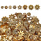 GOMAKERER 320Pcs 8 Styles Tibetan Style Alloy Bead Caps, Antique Golden, 7~14x7~14x2~4mm, Hole: 1~3mm, 40pcs/style