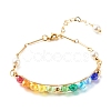 Natural Pearl & Faceted Glass Beaded Bracelet for Teen Girl Women BJEW-TA00026-1