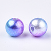 Rainbow ABS Plastic Imitation Pearl Beads OACR-Q174-6mm-06-2