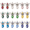 18Pcs 9 Color Electroplate Transparent Glass Pendants PALLOY-TAC0046-10