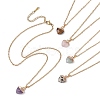 Heart Natural Mixed Gemstone Pendant Necklace NJEW-JN04486-1