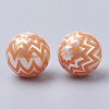 Printed Imitation Pearl Acrylic Beads X-MACR-R558-01B-2