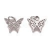 Brass Micro Pave Clear Cubic Zirconia Charms ZIRC-G153-24P-1