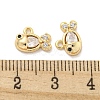 Brass Micro Pave Clear Cubic Zirconia Charms KK-Z044-30G-3