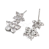 Rack Plating Flower Brass Stud Earrings EJEW-N055-44P-RS-2