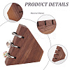 3-Slot Wood Finger Rings Display Plate RDIS-WH0009-018-3