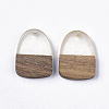 Transparent Resin & Walnut Wood Pendants RESI-Q210-005A-B01-2