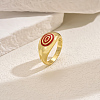 Oversized Brass Enamel Wide Band Chunky Rings for Women Holiday Travel Jewelry TW3756-2-1