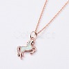 Unicorn Brass Pendant Necklaces NJEW-JN02575-M-3