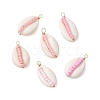 6Pcs 6 Styles Natural Cowrie Shell & Glass Seed Beads Pendants PALLOY-JF02759-02-1