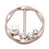 Flat Round Alloy Resin Imitation Pearl Slide Buckles JEWB-TAC0003-02A-1