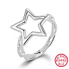 Rhodium Plated 925 Sterling Silver Finger Ring KD4692-06-1