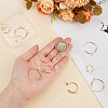 BENECREAT 16Pcs 4 Style Brass Ring Stud Earring Findings KK-BC0013-48-3