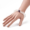 Natural Quartz Crystal Chips & Mixed Gemstone Stretch Bracelet for Women BJEW-JB09230-5
