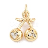 Rack Plating Brass Micro Pave Cubic Zirconia Pendants KK-Z071-85G-01-1