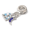 Rack Plating Alloy Rhinestone European Dangle Charms PALLOY-S189-13P-2