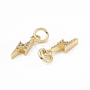 Brass Micro Pave Cubic Zirconia Charms KK-E068-VB224-3