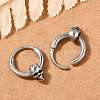 Skull 316 Surgical Stainless Steel Hoop Earrings EJEW-G416-41A-AS-3