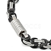 Grooved Column 304 Stainless Steel Byzantine Chain Bracelets for Men BJEW-B093-07BP-2